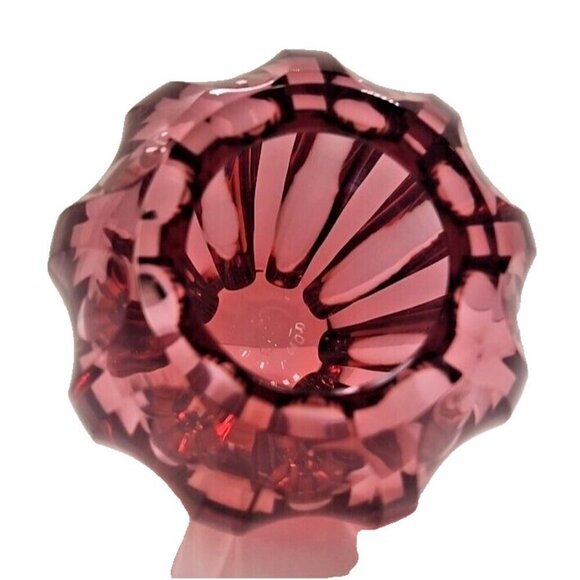 Rosenthal Crystal Vase 4" Vintage 1935-1956 Pink Faceted Floral Design - Picture 4 of 16